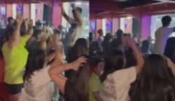 Suasana di dalam lokasi yang diduga tempat hiburan malam berkedok arena biliar, tampak dentuman musik DJ dan aktivitas pengunjung di Palopo, Sulawesi Selatan.